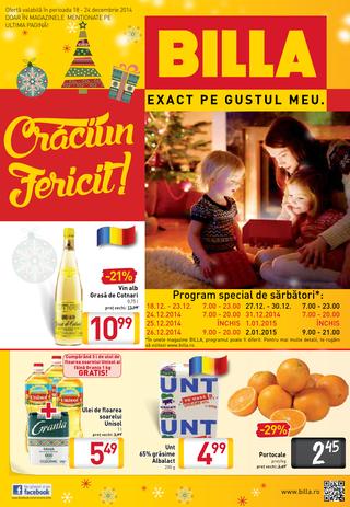 Billa - CRACIUN FERICIT - catalog 18.12.2014 - 24.12.2014