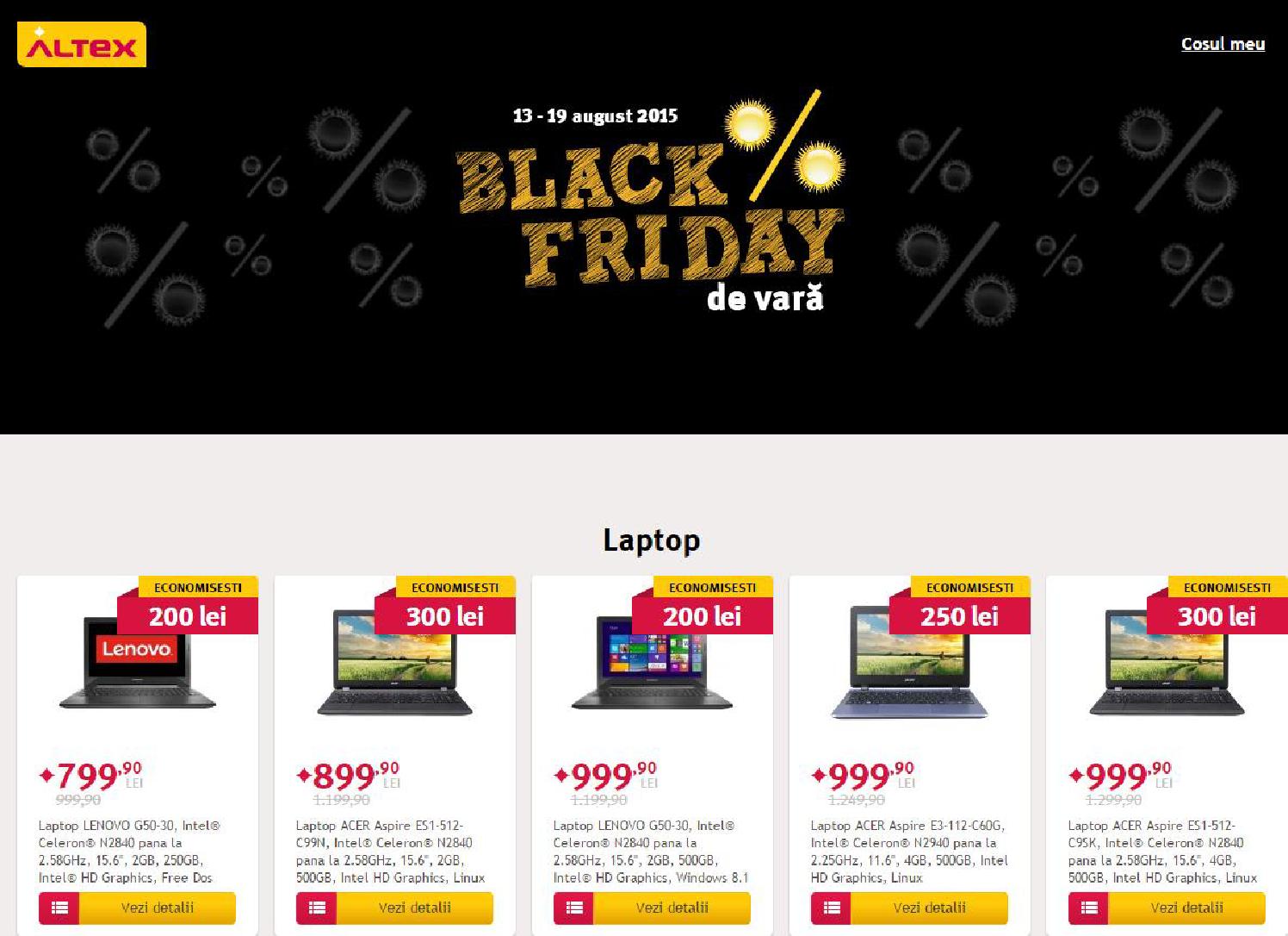 Altex Black Friday De Vara 13 August 19 August 2015 Catalog 