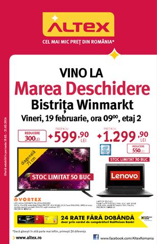 Altex catalog Vino La Marea Deschidere Bistrita Winmarkt - 19-21 Februarie 2016