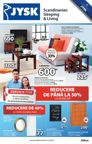 JYSK catalog REDUCERE DE PANA LA 50% LA MOBILAR  - 24 Septembrie - 7 Octombrie 2015