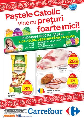 Pastele catolic - catalog alimentar Carrefour 2 - 6 aprilie 2015 Bucuresti, Brasov, Iasi, Suceava, Oradea, Cluj, Sibiu